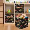 JMAVZWS Car Trucks 11 Inch Cube Storage Bins Collapsible Fabric Storage Cubes Organizer with Leather Handles Decorative Closet Storage Basket 2 Pack view 4