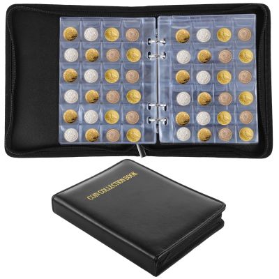 360-Slot Coin Collection Album, Leather-Bound Pvc Coin Book For Collectors, 7.9 X 6.3 X 1.3 Inches