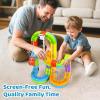 KlickRail Electric Train Set Flexible Race Track for Kids 4 6 7 8, 48 Pcs Car Track for Toddlers 3-5, Building Toy Train Track Gravity-Defying 3D Embedded Layouts & Motorized Car, STEM Learning Gift view 4