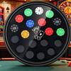 Kathfly 1 Pcs Poker Chip Frame 12.6 Inch Casino Chip Holder Round Wood Wall Mounted Poker Display Case for 19 Coin Gift for Collectors Lover Dad Men Women Holiday view 1