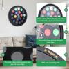Kathfly 1 Pcs Poker Chip Frame 12.6 Inch Casino Chip Holder Round Wood Wall Mounted Poker Display Case for 19 Coin Gift for Collectors Lover Dad Men Women Holiday view 3