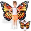 2Pcs Large Monarch Butterfly Wings for Girls Costume Accessories Double Sided Butterfly Wings Costumes Fairy Dress Up Accessories for Kids Birthday Princess Cosplay Dress Up Party Halloween Photo Prop view 1