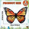 2Pcs Large Monarch Butterfly Wings for Girls Costume Accessories Double Sided Butterfly Wings Costumes Fairy Dress Up Accessories for Kids Birthday Princess Cosplay Dress Up Party Halloween Photo Prop view 2