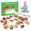 Arnbz 2025 New Upgrade Wooden Greedy Caterpillar Rope Toy, 2.5in Fruit & Vegetable Caterpillar Lacing Bead String Game, Montessori Fine Motor Skills Farm Toys for 3+ Year Old view 1