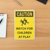 LUOZZY 4 Pcs Playing Caution Sign Slow Safety Warning Plate for Neighborhoods Schools Parks Driveways Outdoor view 4