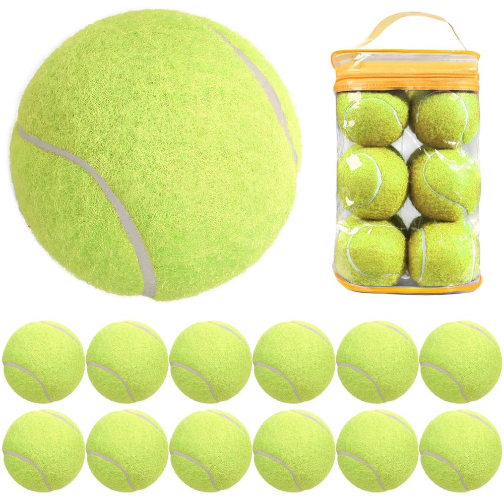 Haiyou Tennis Balls, 12 Pcs Training Tennis Balls, High Elasticity Practice Tennis Balls for Beginner Training, Exercise Playing Balls for Pet Dog