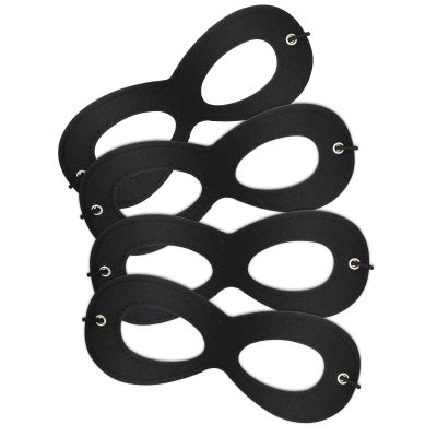 AIMIKE 4Pcs Superhero Masks, Black Felt Eye Mask, Halloween Dress Up, Adjustable Eyemask w/Elastic Rope, Party Favors for Kids