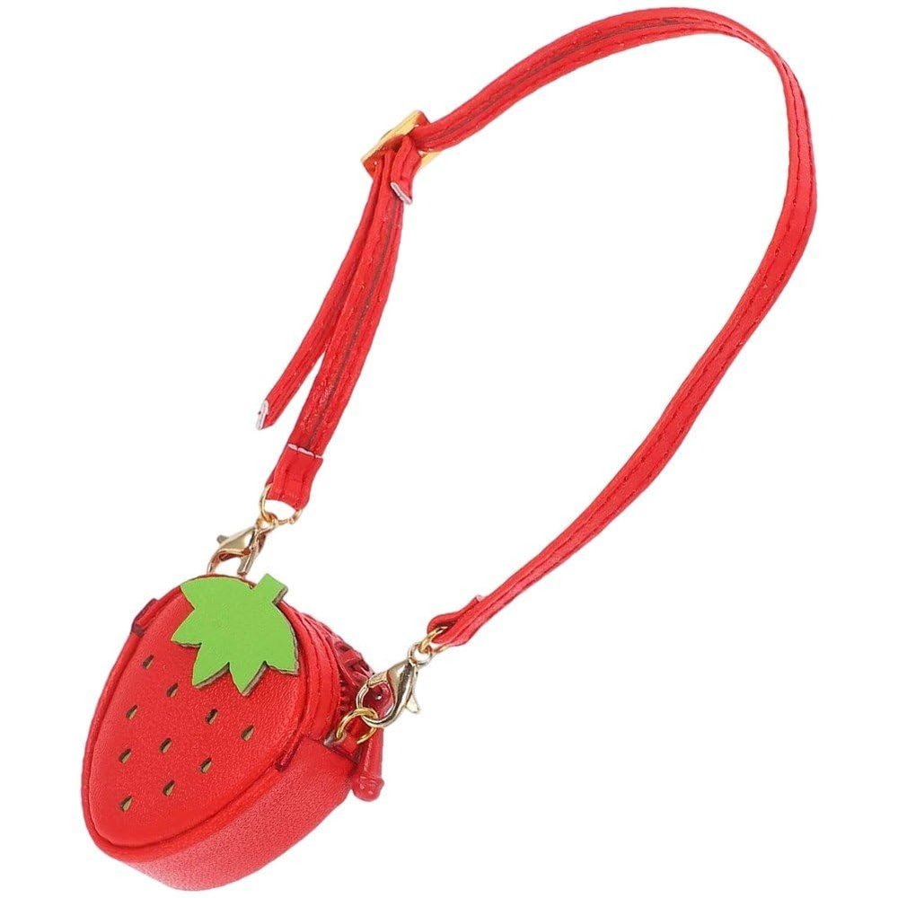 Haiyou Mini Dolls Crossbody Bag Miniature Crossbody Purse Mini Strawberry Shoulder Bag Kawaii Purse for Dollhouse Accessories