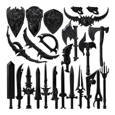 24 Unique Dark Arms Building Blocks Set, Weapon Pack Includes Multiple Weapons, Shields, Bows and Melee Weapons, Compatible (24PCS)