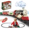 JQ JUQU Remote Control Train Set for Kids Ages 3-8 with Steam, Lights and Sounds, Electric Toy Train with 4 Cars and Tracks for Indoor Play and Holiday Decor view 1