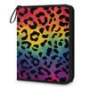 Kuquteed Leopard Print Trading Card Binder 9 Pocket 900 Cards Holder Collector Album with 50 Removable Sleeves Gifts for Boys Girls Rainbow Color Sports Game Cards view 1