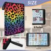 Kuquteed Leopard Print Trading Card Binder 9 Pocket 900 Cards Holder Collector Album with 50 Removable Sleeves Gifts for Boys Girls Rainbow Color Sports Game Cards view 2