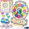 Coogam Wooden Clock Teaching Time Toy, Analog Digital Clock with Fly-Telling Time Board Game, Montessori Time Learning Educational Toy for 3 4 5 Year Old Homeschool Classroom Kids view 1