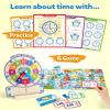 Coogam Wooden Clock Teaching Time Toy, Analog Digital Clock with Fly-Telling Time Board Game, Montessori Time Learning Educational Toy for 3 4 5 Year Old Homeschool Classroom Kids view 2