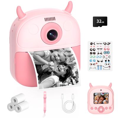 Kids Camera Instant Print, Birthday Gift for Kids Age 3-12, Selfie Digital Camera with 1080P Video & 2.4" Screen, Toddler Camera for 4 5 6 7 8 9 Year Old Boys Girls