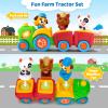 Animal Farm Tractor Toy for Toddler 1 2 3 Years Old, Musical Tractor Set with 3 Farm Animals, Montessori Learning Toy with Lights and Sounds, Christmas Birthday Gifts for Boys Girls 12 18 24 Months view 3