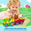 Animal Farm Tractor Toy for Toddler 1 2 3 Years Old, Musical Tractor Set with 3 Farm Animals, Montessori Learning Toy with Lights and Sounds, Christmas Birthday Gifts for Boys Girls 12 18 24 Months view 4