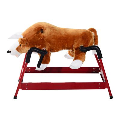 METAMONDE 8 M Plush Rocking Bull Toy with Sounds, Metal Frame, 39x24x31 inches, Holds 176 lbs, Ages 3+