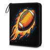 Kuquteed American Football Trading Card Binder 4 Pocket 400 Cards Holder Collector Album with 50 Removable Sleeves Gifts for Boys Girls Fire Soccer Sports Game Cards view 1