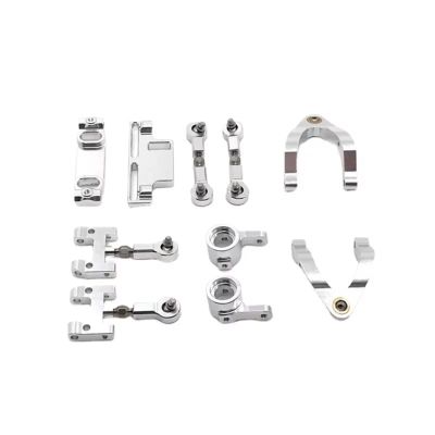RC Spare Part Compatible with WPL D12 RC Car Upgrades Parts Accessories Metal Upper Lower for Swing Arm Steering Cup Ball Joint Set(Silver)