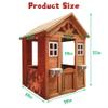 Wooden Playhouse for Kids Ages 3-10 Outdoor, Club House with Flowerpot Holders & Snack Window, Easy Assembly, Country Style view 2
