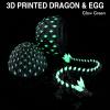 SUMLAND 3D Printed Dragon Eggs Mystery Dragon Egg,Articulated Animals Fidget Toy Glow in The Dark Green view 2