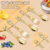 10Pcs Stainless Steel Toddler Utensils Set, Cartoon Dinosaur Kid Silverware Set, Mirror Polished Child Fork and Spoon Kit, Tableware Flatware Kit, Dishwasher Safe for Kids (Gold) view 3