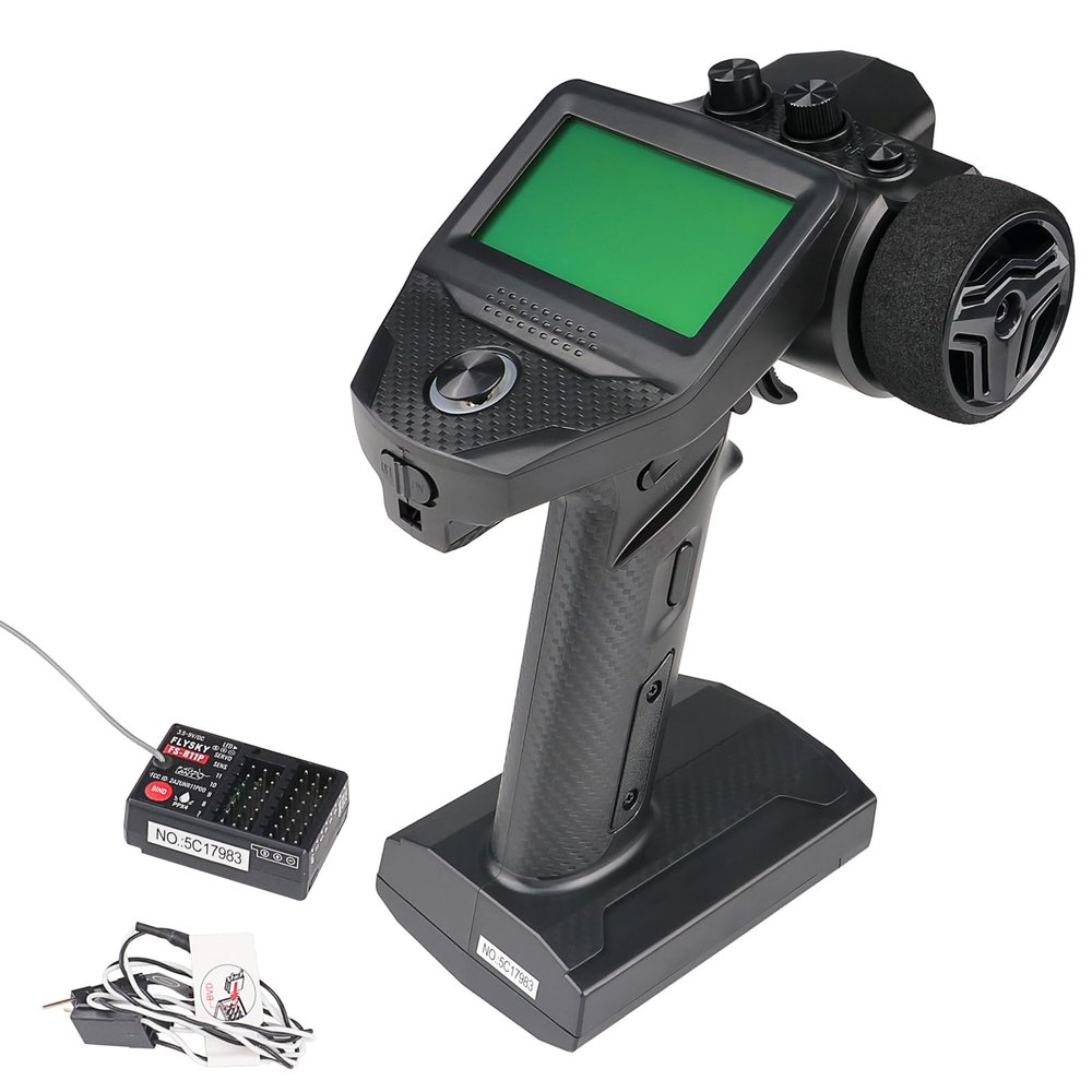 GoolRC Flysky FS-G7P+ RC Transmitter and FS-R11P Receiver, 2.4GHz 10 Channels ANT Protocol Remote Controller with LCD Display for RC Car Boat