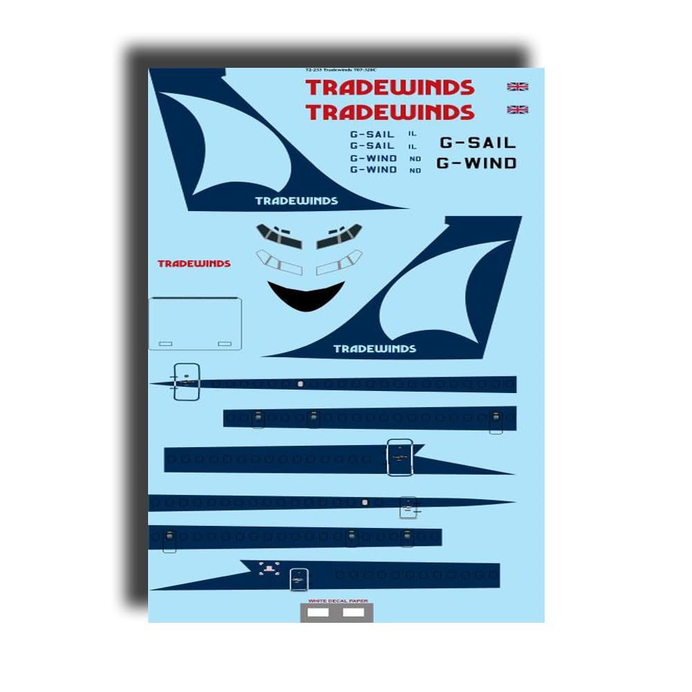 26Decals 72-233 1/72 Tradewinds UK 707-323C Laser Decal for Aircraft