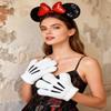 A Miaow Black Mouse Ears Headband 3D Glitter Sequins Bow White Cartoon 4-Finger Mice Hand Glove Set for Cosplay Costume Party (Black and Red Set) view 4
