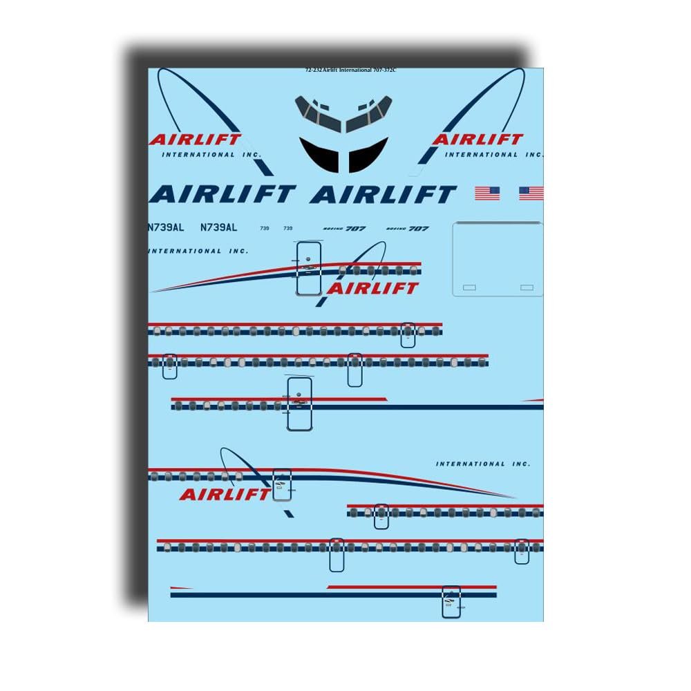 26Decals 72-232 1/72 Airlift 707-372C Laser Decal for Aircraft