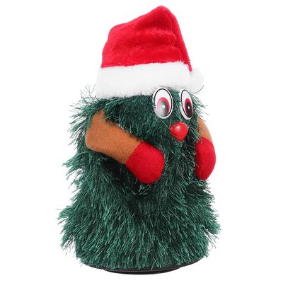 JECOMPRIS Rotating Tree Figurine Singing Dancing Xmas Tree Electric Christmas Doll Animated Toy Holiday Table Decoration