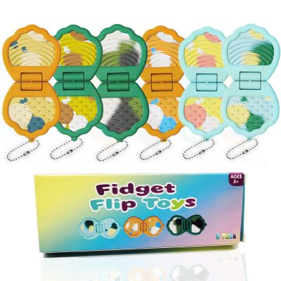 Christmas Stocking Stuffer Fidget Slider, Sensory Fidget Toys, Anxiety Relief Items for Kids, Stress Relief Toys,Textured SensoryToys for Autism Children Anxiety Relief Items for Teens(6Pack)