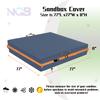 Outdoor Sandboxes Cover,600D Waterproof Oxford Fabric with Two Reflective Carrying Handles and a Loop of 8.1 Metre Webbing Carabiners,Elasticated Drawstring at The Bottom.77 L x 77" W x 8" H,Grey. view 2