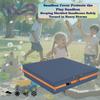 Outdoor Sandboxes Cover,600D Waterproof Oxford Fabric with Two Reflective Carrying Handles and a Loop of 8.1 Metre Webbing Carabiners,Elasticated Drawstring at The Bottom.77 L x 77" W x 8" H,Grey. view 4