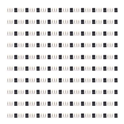 100 Sets 3 Pin Female Male Plug Housing Crimp Terminal Connector Kit High Performance Gold Plated ABS Brass Servo Plug Kit for RC Airplane Electronic Equipment