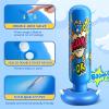 Inflatable Punching Bag for Kids 3-12, Boxing Equipment for Kids and Adults, Christmas, Birthday Gifts, Punching Bag Practice Karate, Taekwondo(Blue) view 3
