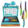TruChef Kids Knife Set for Real Cooking | Skin Safe Chef Set for Ages 3+ with Rainbow Blades, Cutting Board, Scraper, Recipe Cards | Jr Chef Cooking Gift for Teens & Kids (16 Pcs) view 1