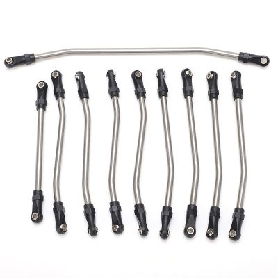 313mm wheelbase 10 Pieces Stainless Steel Connecting rods Suitable for Axial Wraith 90018 90020 90031 90045 90056 1 10 Remote Controlled Race car Rock Crawler Metal Upgrade Parts