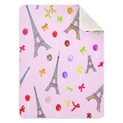 GakkiGii Romantic Tower Baby Blanket 30"x40", Soft Cotton Throw for Boys and Girls, Crib Stroller Blanket for Naps and Travel
