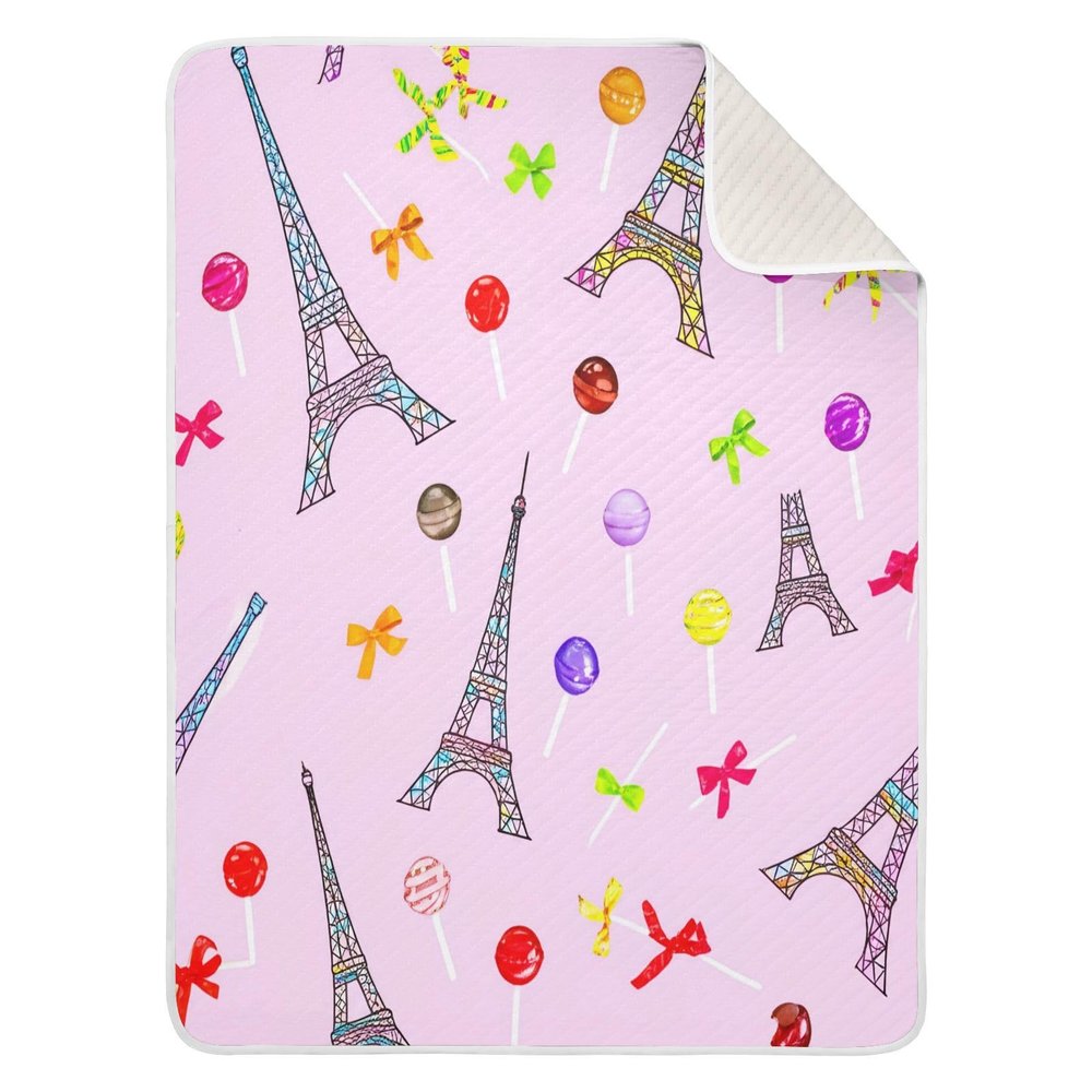 GakkiGii Romantic Tower Baby Blanket 30"x40", Soft Cotton Throw for Boys and Girls, Crib Stroller Blanket for Naps and Travel