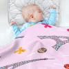 GakkiGii Romantic Tower Baby Blanket 30"x40", Soft Cotton Throw for Boys and Girls, Crib Stroller Blanket for Naps and Travel view 4
