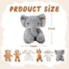 AmyToo 6 Pcs Stuffed Animals Bulk, 8 Inch Small Stuffed Safari Animals, Zoo Stuffed Animals Set (Sheep Elephants Bear Giraffe Bunny) Baby Shower Party Decor, Easter Gift for Classroom Kids, Girls view 3