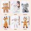AmyToo 6 Pcs Stuffed Animals Bulk, 8 Inch Small Stuffed Safari Animals, Zoo Stuffed Animals Set (Sheep Elephants Bear Giraffe Bunny) Baby Shower Party Decor, Easter Gift for Classroom Kids, Girls view 4