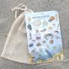 Found Along The Shore Shoreline Discovery Set  Jersey Shore Edition | Coastal Identification Chart + Mesh Collection Bag view 1