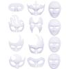 12-Pack Blank Diy Party Masks For Costumes With 50 Faux Feathers For Crafting view 2