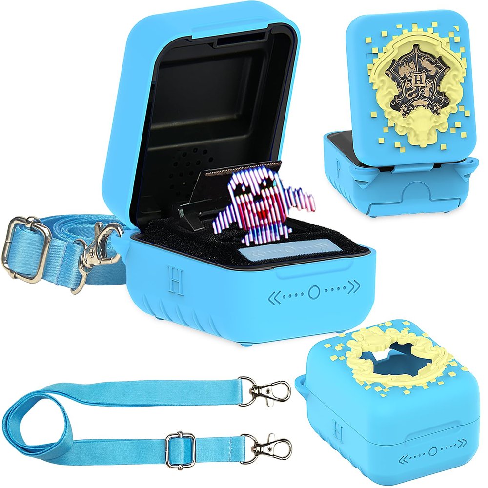 JCHPINE Silicone Cover Case for Bitzee Harry Potter Interactive Digital Pet, Protective Cover for Harry Potter Bitzee Pets Accessories (Blue)