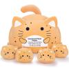 5 PCS Emotional Plush Potato Cat Stuffed Animal Family-19" Large Potato Cat Plush, Mommy Plushies with 4 Baby Kittens Plushies, Kawaii Pillow Christmas Birthday Gifts for Kids Boys Girls view 1