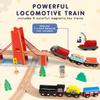 Qilay 121PCS Wooden Train Set with Storage Bag - Busy Port City Wooden Train Track Set Toy for Kids Ages 3+, Compatible with Major Brands, Great Birthday Railway Playset Gift for Boys & Girls view 4