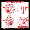100 Pieces Halloween Bloody Handprint Tableware Set, Blood Splatter Plates, Napkins, and Red Plastic Forks for Halloween, Horror Birthday, Zombie Murder Mystery Dinner Party Supplies view 2